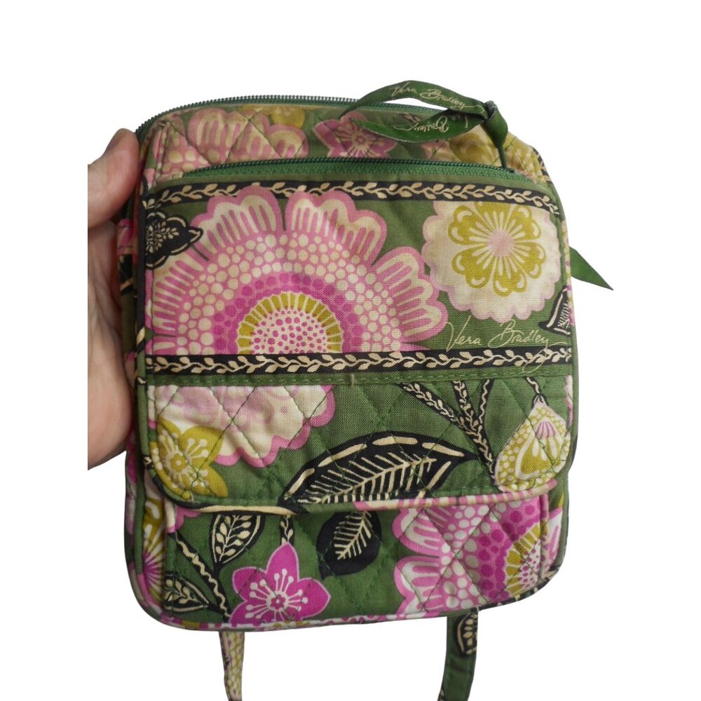 Vera Bradley Mini Hipster Olivia Pink Crossbody bag Green and Pink
